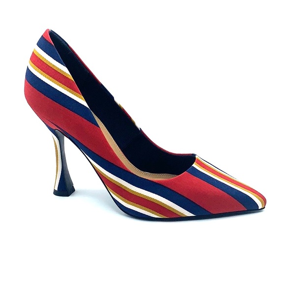 ASOS Shoes - RARE ASOS closed toe striped pump flare shape heel